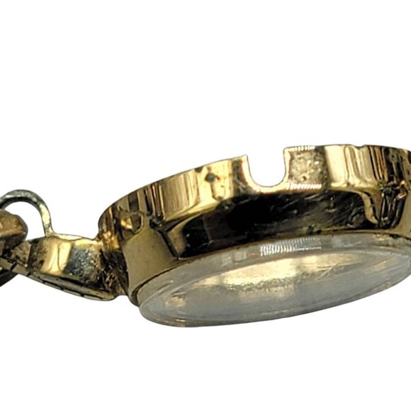 Carvelle by Bulova Ladies Wind Watch Vintage 6.5" Two Tone Band P0 1980 Swiss - Picture 9 of 14